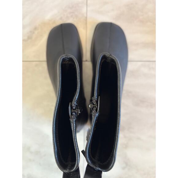 MANGO Women’s Flat Leather Upper Black Ankle Boots Size EUR 38 US 7.5 NEW - Picture 4 of 7